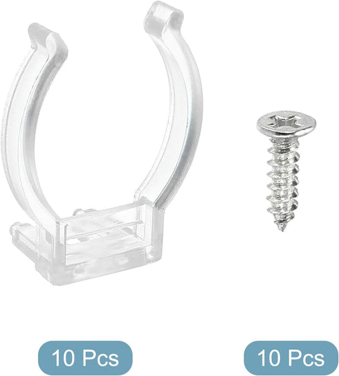 T8 Bulbs Pack 10 MECCANIXITY U Clips Holder Bracket Fluorescent Tube Light Fixture Plastic Pipe End Clamps Base