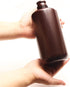 Othmro 2Pcs 33.8oz Plastic Containers - 1000ml Small Mouth Liquid Solid Storage Bottles, Brown