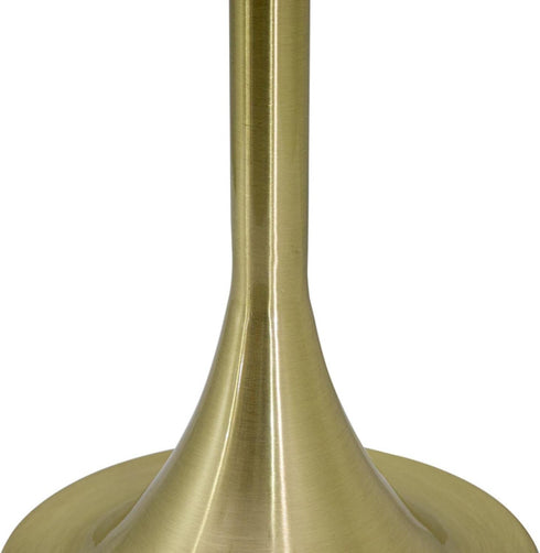 Yosemite Home Decor Bryce 1-Light Table Lamp in Brushed Gold with White Fabric Shade