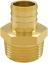 Hooshing 5 Pack Brass Crimp Fitting, 3/4 Inch x 3/4 Inch NPT Male Adapter