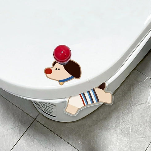 Pawdola Set 2 Pack Cute Dog Shaped Toilet Lifter Puppy Style Toilet Seat & Lid Lifter Combo Dachshund Toilet Seat