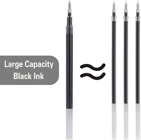 Gel Ink Rollerball Stylus Pen - 18 Pack, 0.5mm Fine Point, Large Capacity Black Ink for Office, Business, Gift