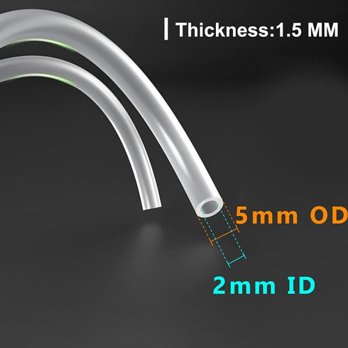 Feelers 2mm ID x 5mm OD High-Strength Silicone Tubing, 3.3ft Length for Home Brewing and Winemaking