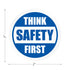 SmartSign Think Safety First Pack of 5 Hard Hat Labels, Retro-Reflective, 2" Circle