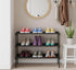 Generic 3-Tier Closet, Stackable Shoe Rack Organizer with Handle & Cleaning Brush, Adjustable Metal Shoe Shelf