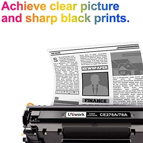 Uniwork 78A Black Toner Cartridges - 2-Pack Compatible Replacement for HP CE278A for LaserJet Pro Series