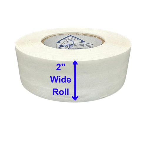 2'' Wide x 196' Long White Vapor Barrier Tape for Garage Door Insulation, Repair, and Underlayment Seams