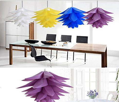 Lightingsky DIY IQ Jigsaw Puzzle Toy Lotus Flower Lamp Shade Ceiling Pendant for Room Decoration (Yellow)