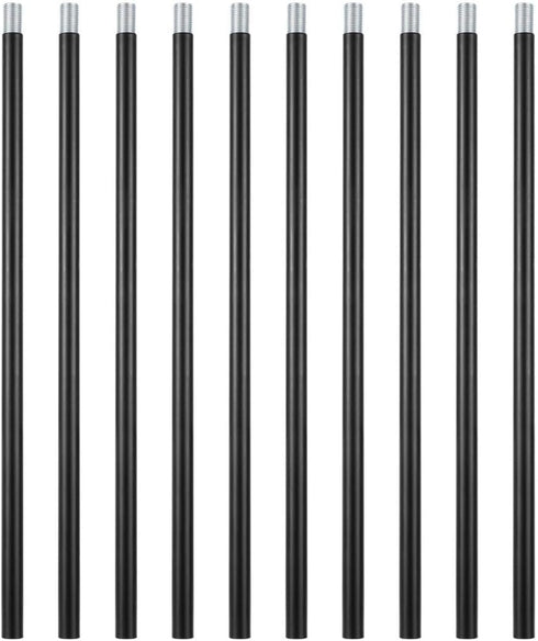 Lnrueg Matte Black M10 Threaded Extension Rod, 10 PCS 12 Inches Threaded