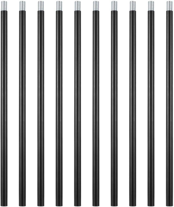 Lnrueg Matte Black M10 Threaded Extension Rod, 10 PCS 12 Inches Threaded