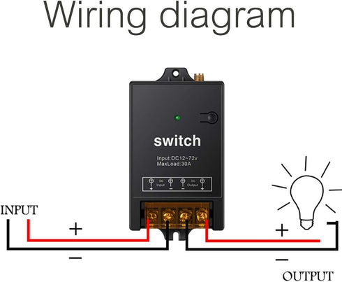 12V,1500M 12V/24V/48V/72V /40A 12V) Wireless Remote Switch Meters Long Distance,DC Relay RF Remote Control Switch