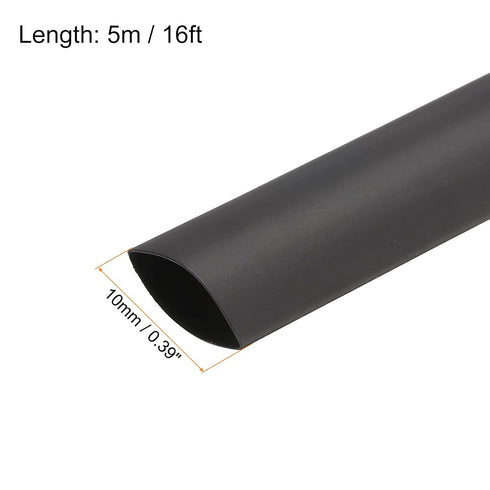 Heat Shrink Tubing 2:1 Cable Sleeving Tube Wrap for Electric Insulation Protection - 3/8" Dia/5m/Black