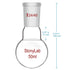 StonyLab 50ml Short Neck Round Bottom Flask, Borosilicate Glass Heavy Wall RBF with 24/40 Taper Outer Joint