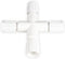 Novelty Lights Coaxial String Light X-Connector, White Weather-Tight 3-Way Splitter for Coax