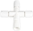 Novelty Lights Coaxial String Light X-Connector, White Weather-Tight 3-Way Splitter for Coax