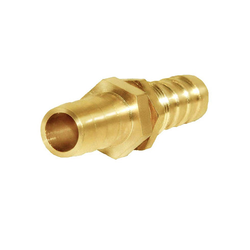 Joywayus Thru-Bulk Head Hex Union Brass Fitting, 3/8" Hose Barb Bulkhead Fitting with Flat Washer Gasket