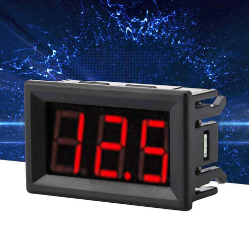 3 Wire Voltmeter DC 0-100V Mini Voltage Measuring LED Display Digital Volt Panel Meter with Reverse (Red)