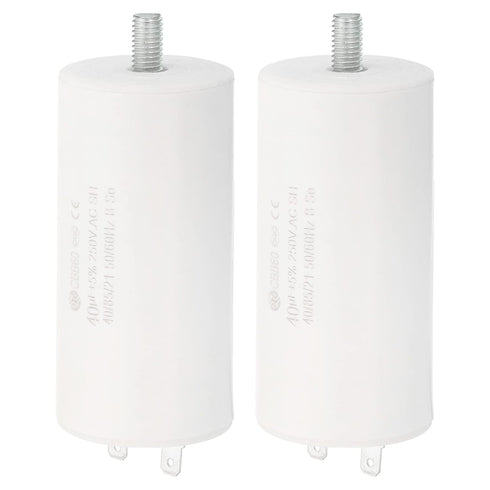 PATIKIL CBB60 40uF Running Capacitor, 2 Pcs AC 250V 2 Pins for Water Pumps, Washing Machines Motor Start