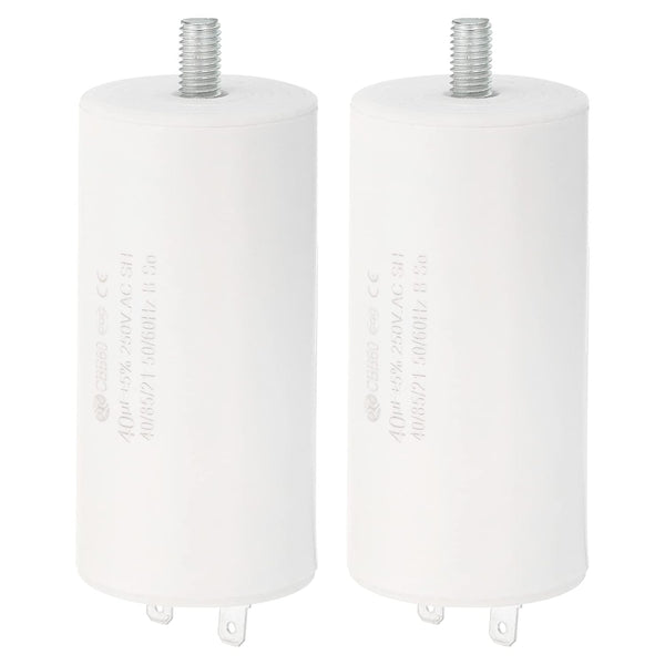 PATIKIL CBB60 40uF Running Capacitor, 2 Pcs AC 250V 2 Pins for Water Pumps, Washing Machines Motor Start