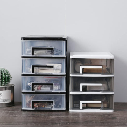 Cabilock Storage Drawers Desk Organizer with 5 Clear Plastic Drawers, Mini Storage Bin for Craft and Stationery