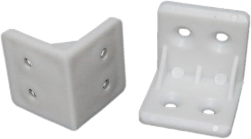 AYLIFU 1 1-inch 20pcs White Plastic Right-Angle L-Shaped Brackets Shelf Support Frames Corner Braces with Screws Used