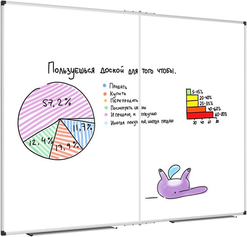 XBoard Large Magnetic Dry Erase Whiteboard 48 x 36 Inch, Foldable Presentation Board with Marker Tray