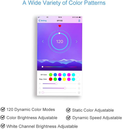 WS2812B WS2811 5V~24V SK6812 SK6812-RGBW WS2812 SM16703 Programmable ALITOVE Addressable LED Bluetooth Controller iOS