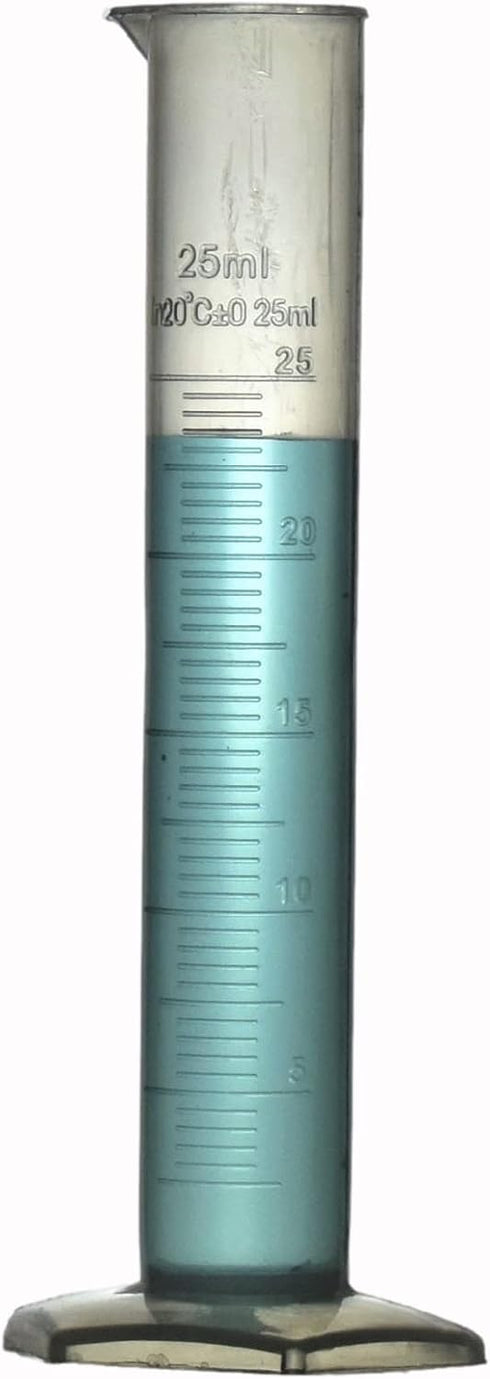 Graduated Measuring Cylinder Polypropylene Plastic, 25ml, 1