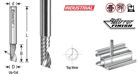 Amana Tool 51373 SC Spiral O Single Flute Router Bit, Aluminum Cutting 1/8 D x 5/16 CH x 1/4 SHK x 1-1/2 Inch