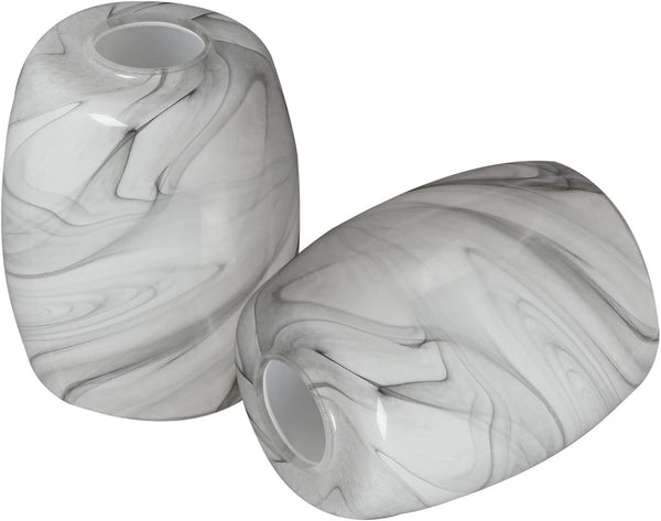 2pcs Oval Shaped Glass Lamp Shades Replacement Globe or Cover with Faux