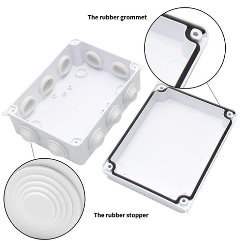 MAKERELE IP65 Watertight Electrical Box, Plastic Waterproof Dustproof Universal Electrical Project Enclosure, White