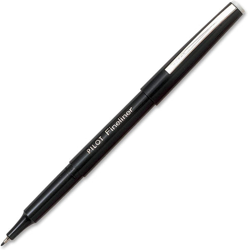 Pilot Fineliner Markers, Fine Point, Black Ink, 12 Pens, Airtight Cap