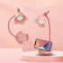 Pink Desk Lamp with Clamp, Rechargeable LED Small Desk Lamp, Adjustable Gooseneck, Dimmable Cute Desk Lamp for Kids Girls Bedroom Dorm Office Light Pink Peach Color by KoudHug