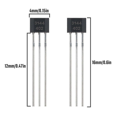 30pcs a3144 3144 oh3144 ah3144e 3-pin Hall Effect Sensor - Magnetic Detector Switch for ebike and Electronics