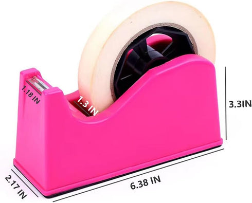 Tape Dispenser, Heat Press Tape Dispenser, Desk Heat Tape Dispenser 6.3 x 2.5 x 3.4 Inch, Holder Fits 1" and 3" Core,Nonskid Base Weighted Desktop Tape Dispenser LKYUYV (Blue)