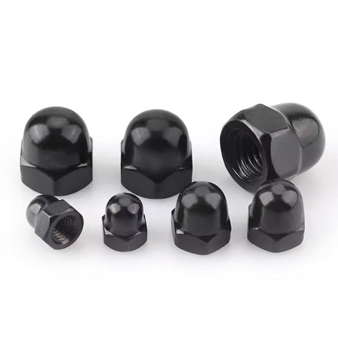 sotoolstop 5/16-18" 18-8(304), 10Pcs-Pack Black Acorn Cap Nuts, Acorn Nut Stainless Steel