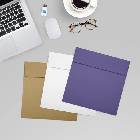 LUXPaper Square Invitation Envelopes - Peel & Press, 6" x 6", Wisteria Purple, 80lb. Text, 50 Qty