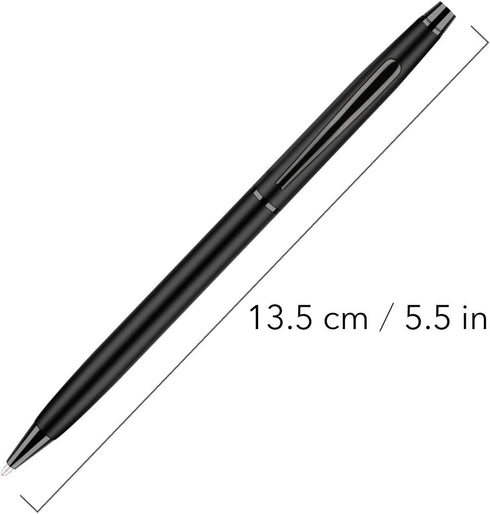Unibene Slim Metallic Retractable Ballpoint Pens, 6 Pack, Matte Black, Medium Point (1 mm) for Office Students