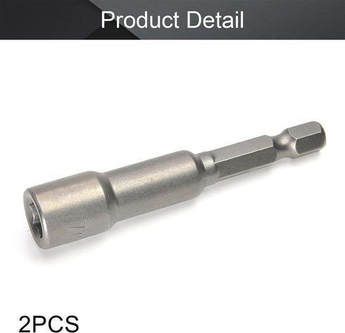 Utoolmart 1/4" Quick-Change Hex Shank Nut Setter Driver Drill Bit - 7mm, 65mm Length, Metric (2Pcs)