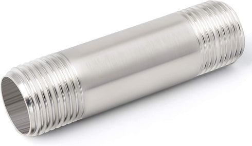 TAISHER 2Pcs Stainless Steel Pipe Fittings, 3/8" NPT Male Threaded, 2" Length