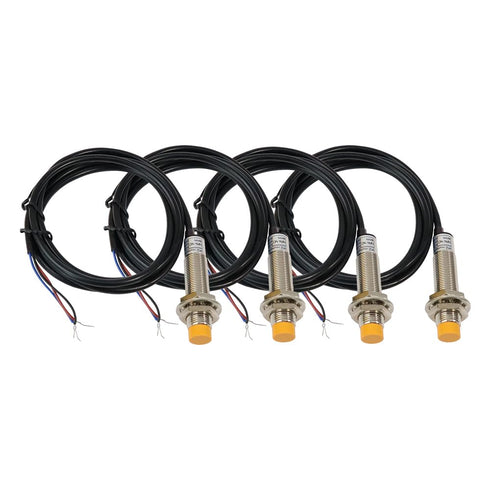 ATO M12 Inductive Proximity Sensor Switch: 4Pcs Non-Shield Detector 4mm NPN Normally Open Approach Sensor Directly