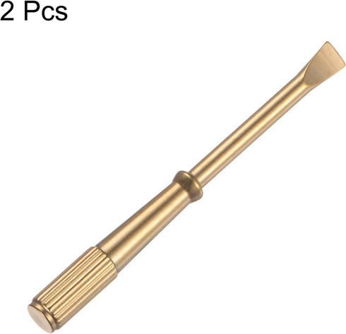2pcs Mini Bracelet Screwdriver, 4mm Titanium Steel Slotted Screw Driver with 5mm Width Non-slip Handle