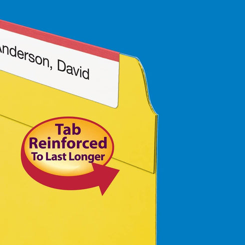 Smead 100% Recycled Fastener File Folder, Letter Size, Yellow, 50 per Box (12941)
