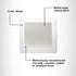 8" 42W, E26 ELCO Lighting Square Trim with Prismatic Glass Lens, Recessed Ceiling Light Cover, Base, White Finish