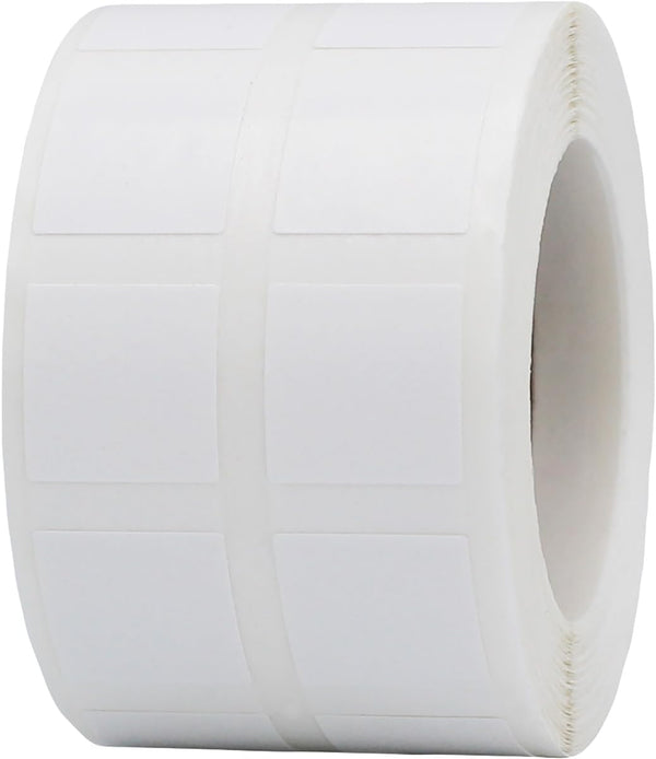 White 1/2" Inch Square Adhesive Labels - 1,000 Color Coding Dot Stickers for Inventory Management