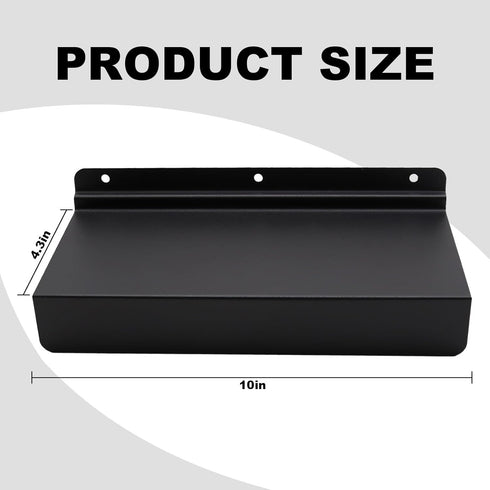 4x10 Inch Slatwall Shelves Set of 10, Metal Accessories for Slat Wall, Black Flat Display Shelves for Storage