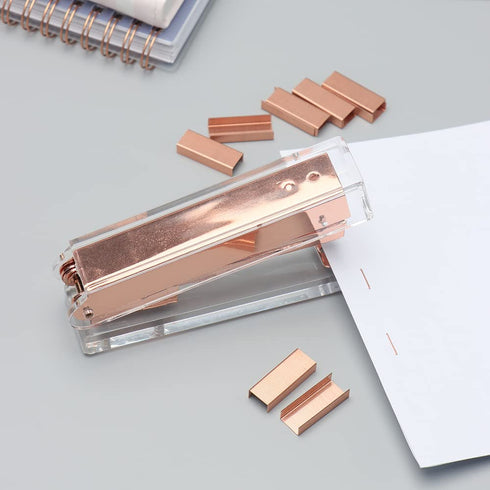 Rose Gold #10 Staples, 4 Packs of 1000 Mini Colored Staples, Totaling 4000 Metallic Staples