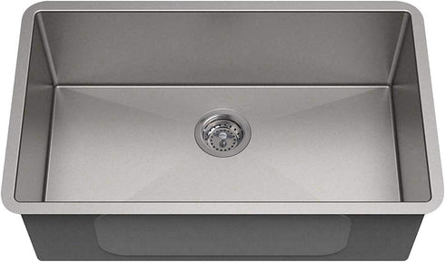 Hydro Master Kitchen Sink Basket Strainer - Standard Drains (3-1/2 Inch) Stainless Steel with Rubber Stopper
