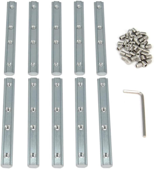 10PCS Straight Line Inside Connector Joint Bracket with M5 Screws, Length 3.9 Inch for 6mm T Slot Aluminum Extrusion