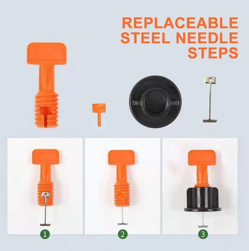 300pcs Replacement Steel Needles for Flooring Wall Tile Leveling System, 1/16" 1.5mm Reusable Spare Steel Pin Tiling